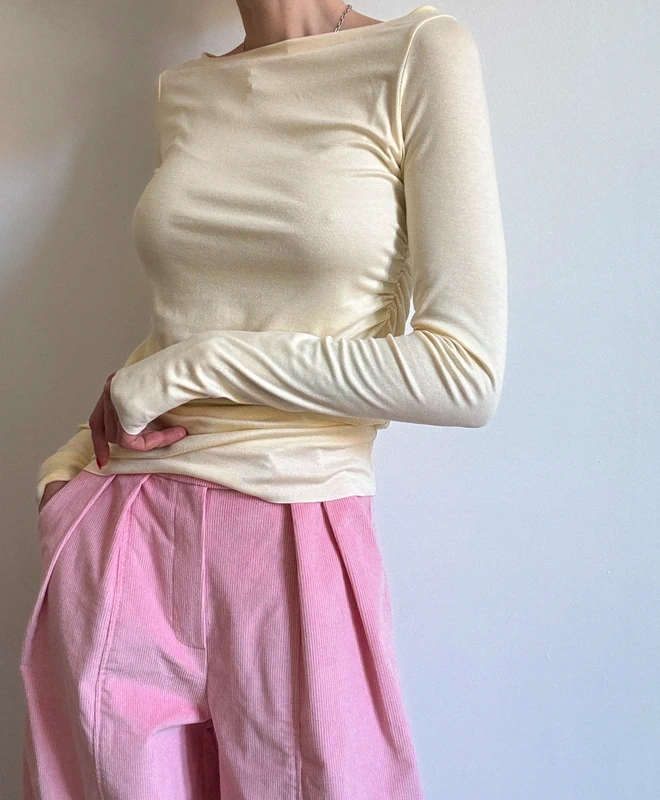 Barbie pink corduroy baggy trousers with fly