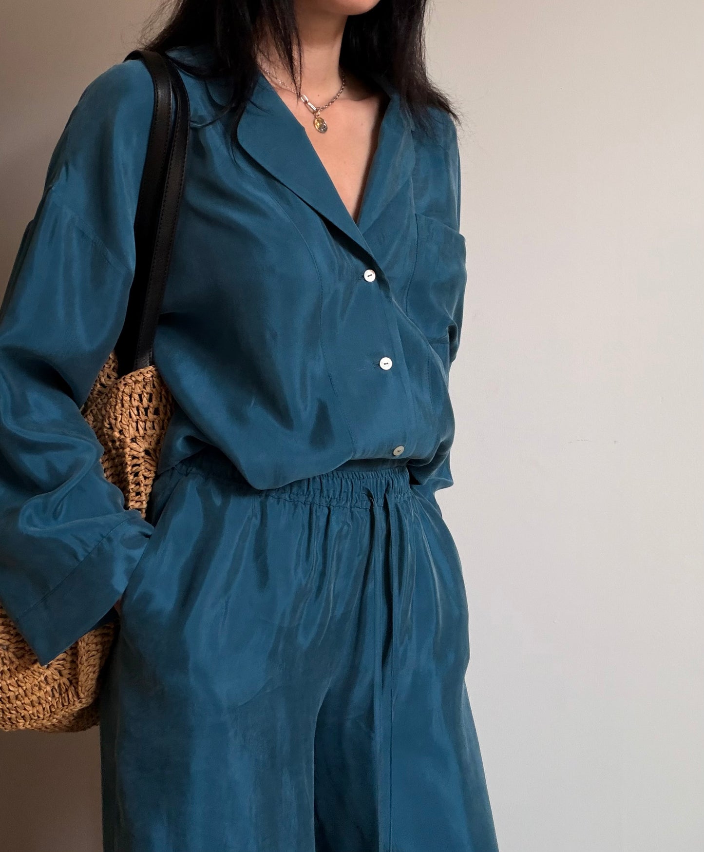 Teal tencel-cupro suit