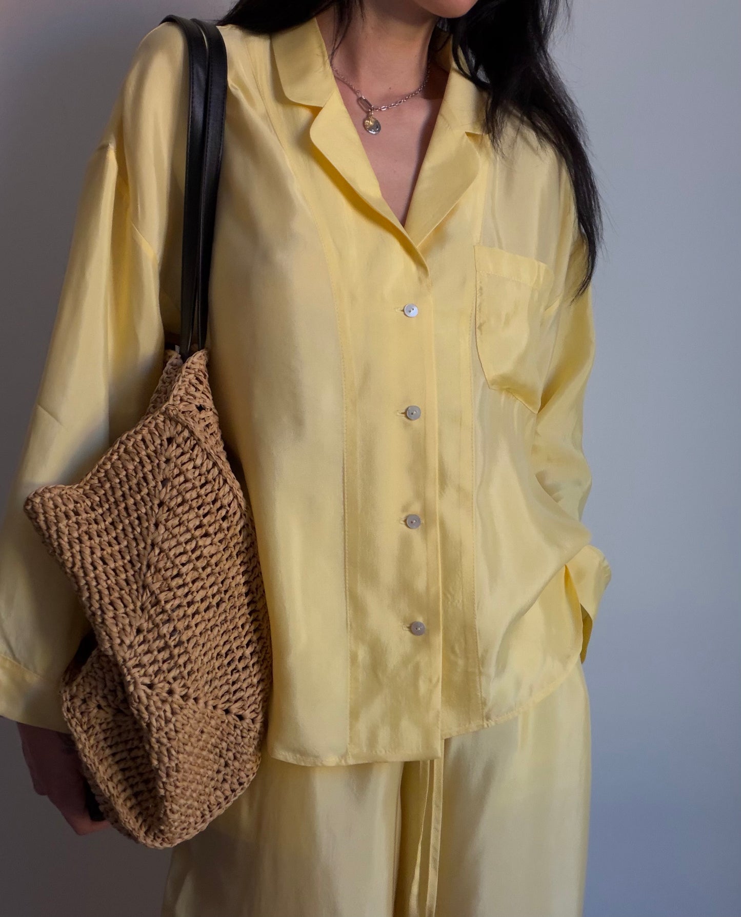 Yellow tencel-cupro suit