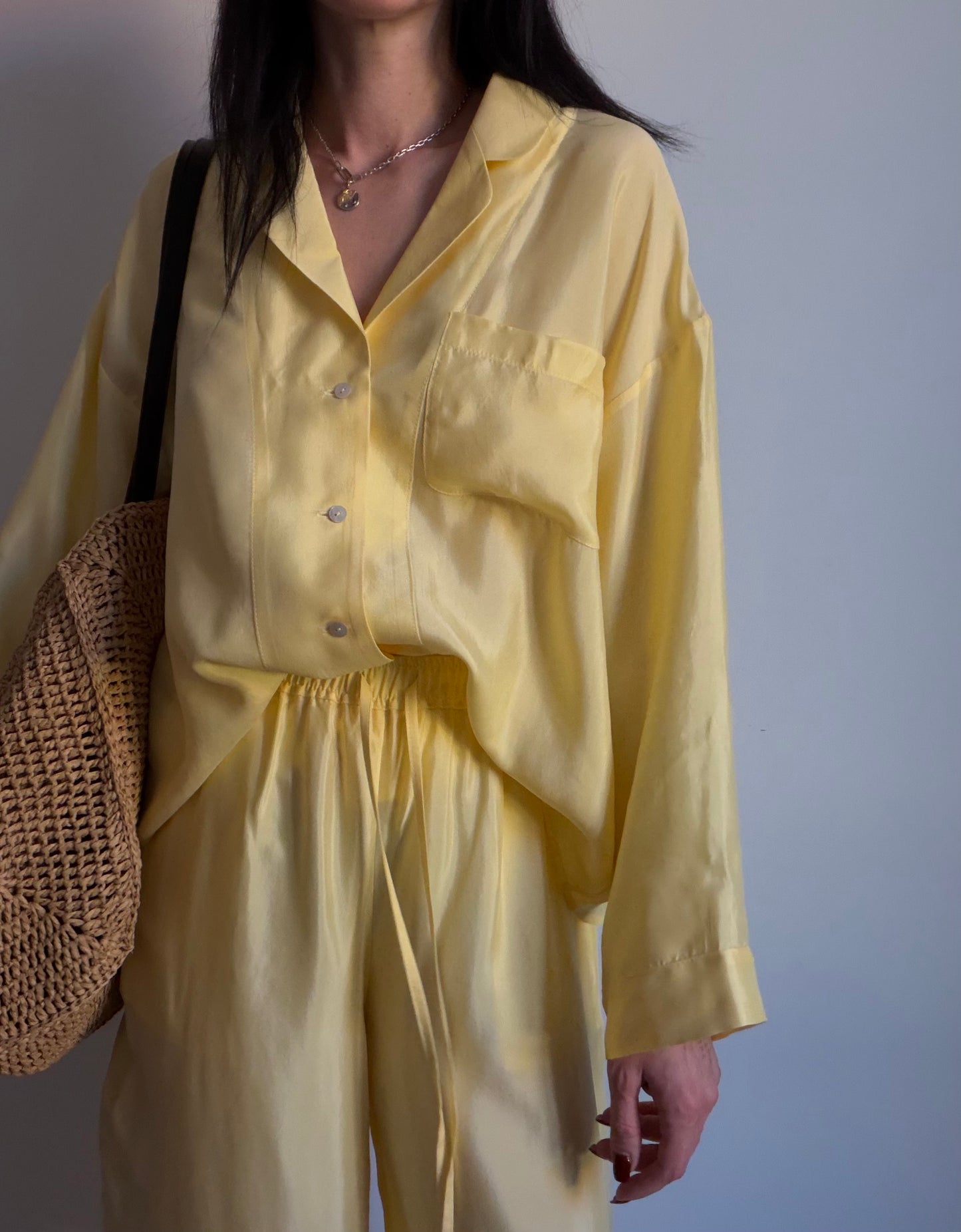 Yellow tencel-cupro suit