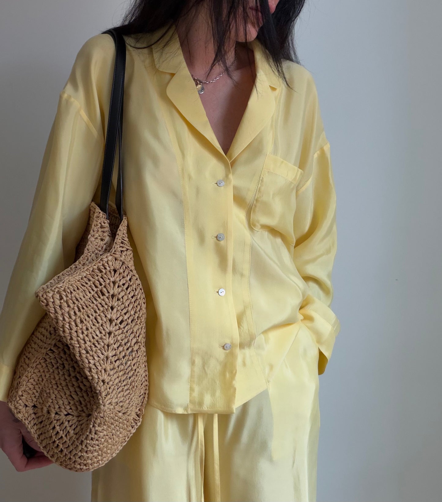 Yellow tencel-cupro suit