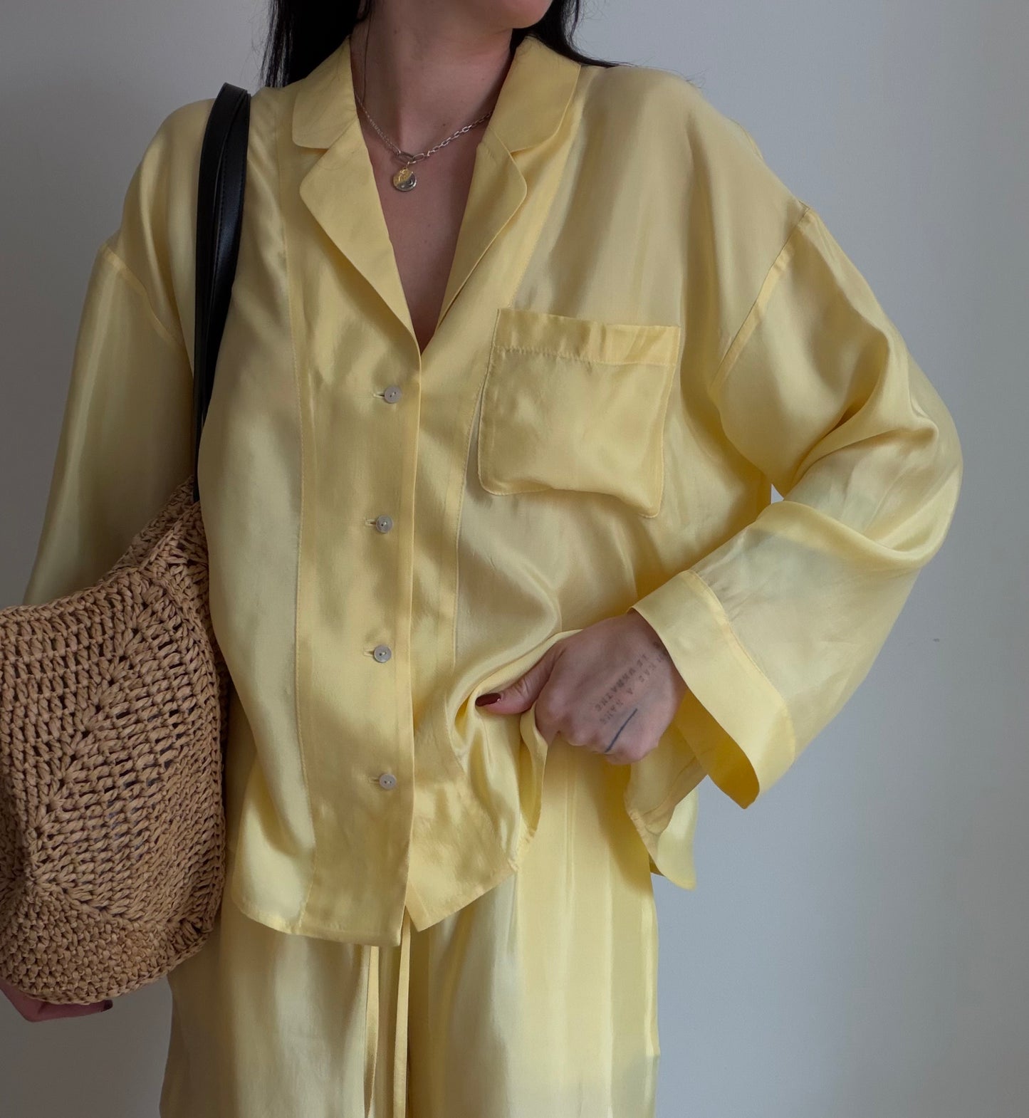 Yellow tencel-cupro suit