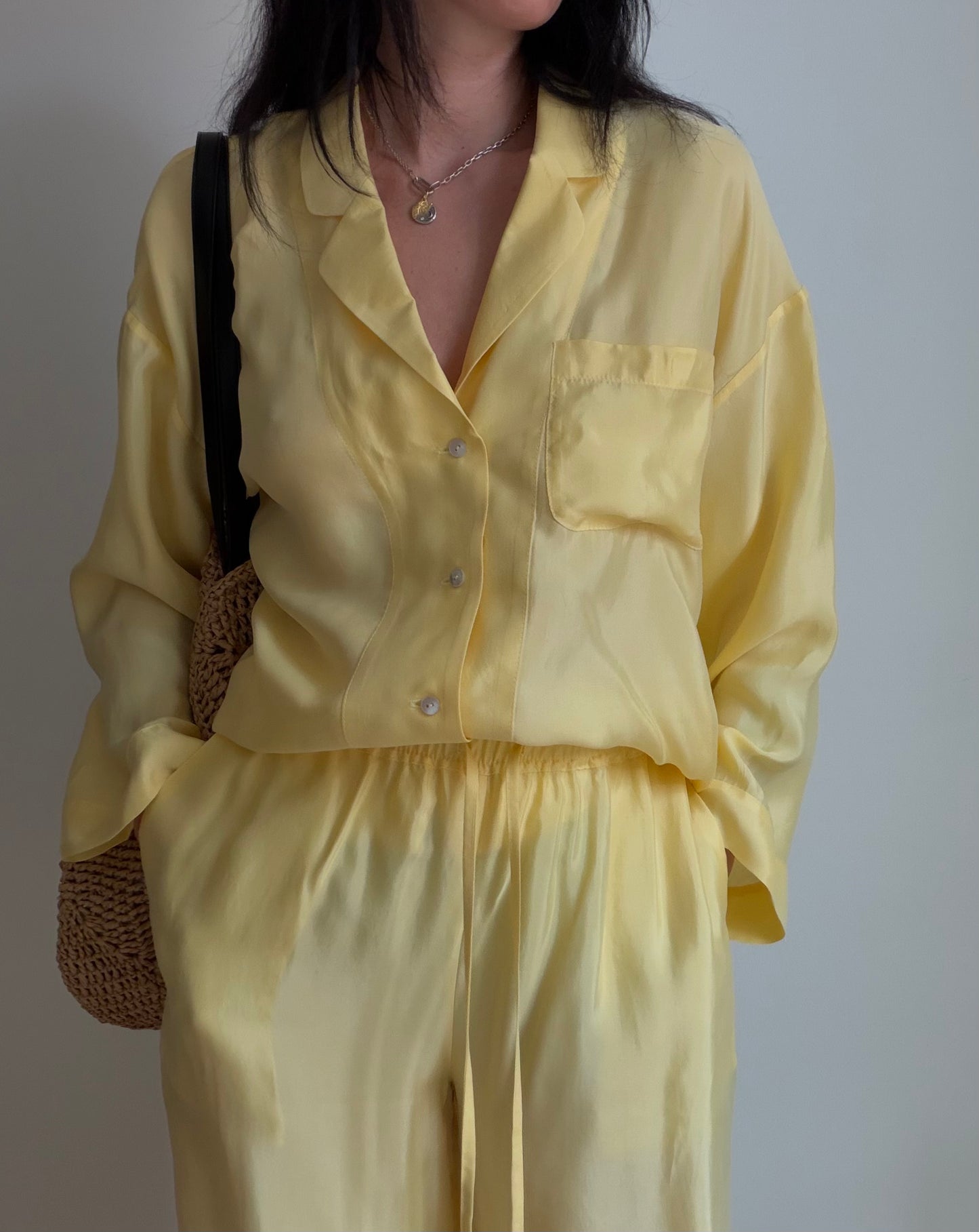 Yellow tencel-cupro suit