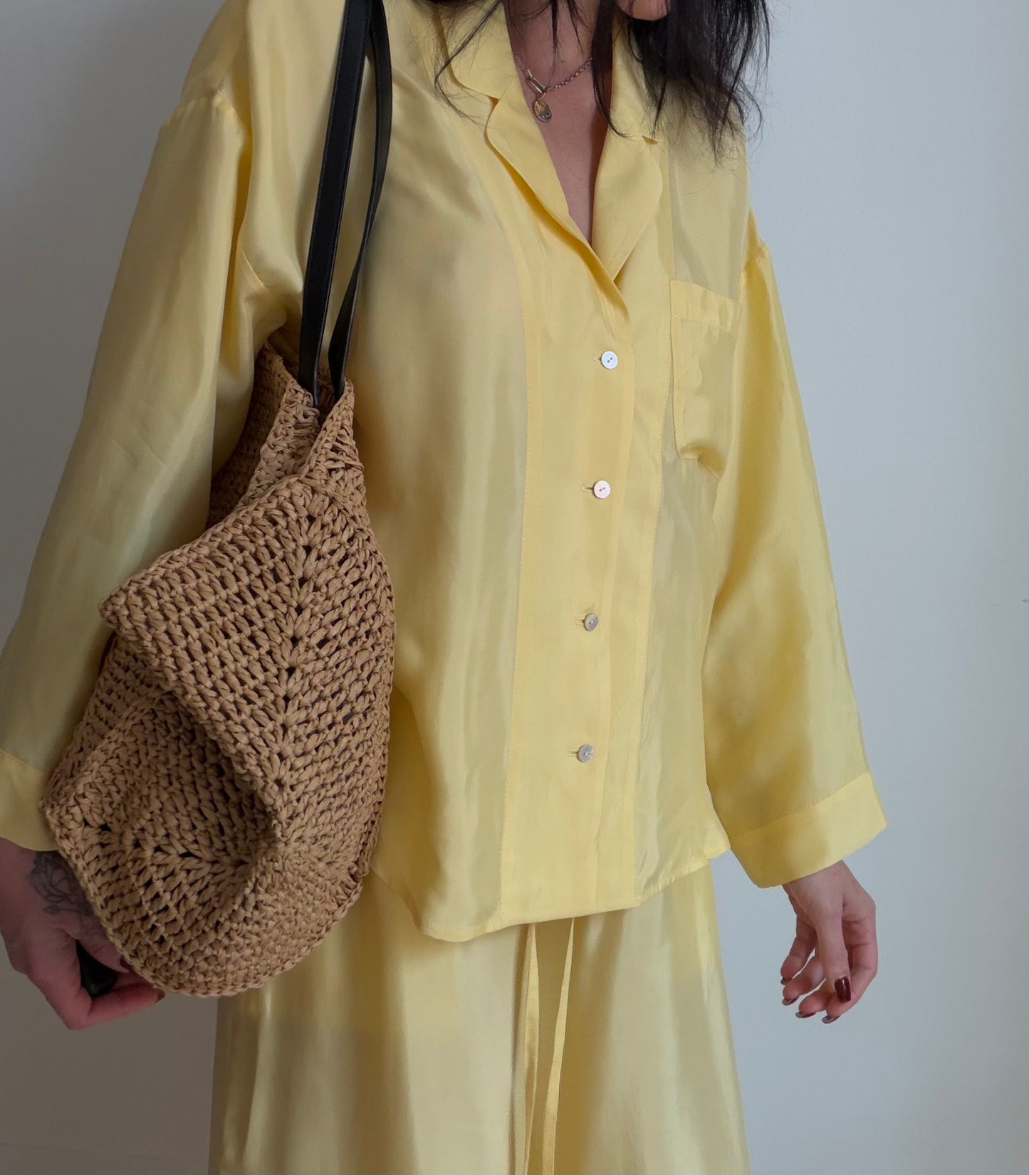 Yellow tencel-cupro suit