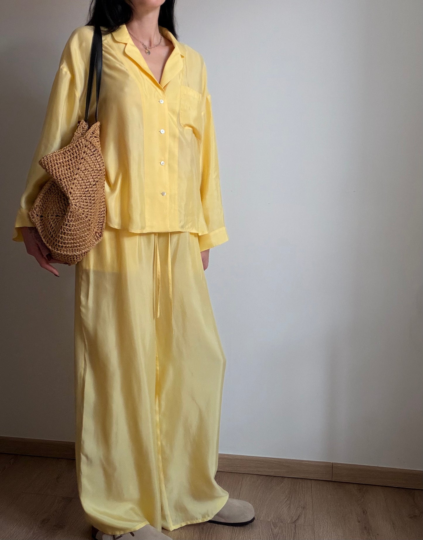 Yellow tencel-cupro suit