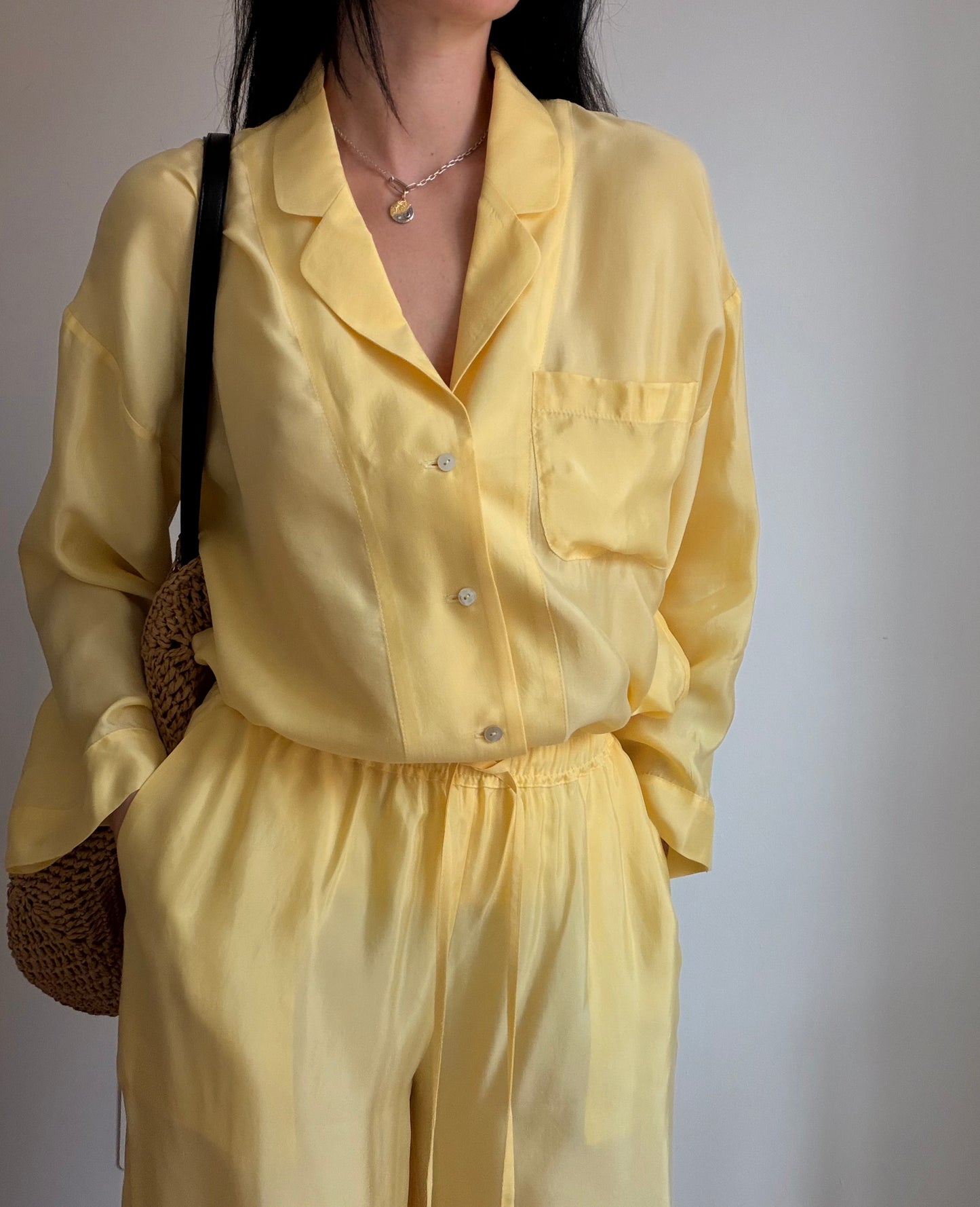 Yellow tencel-cupro suit