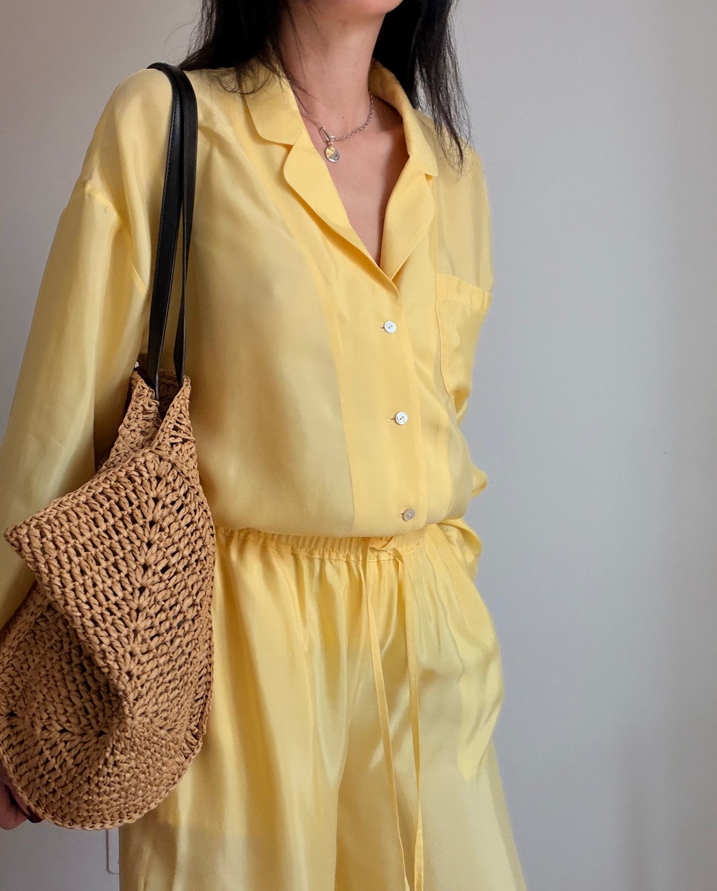 Yellow tencel-cupro suit