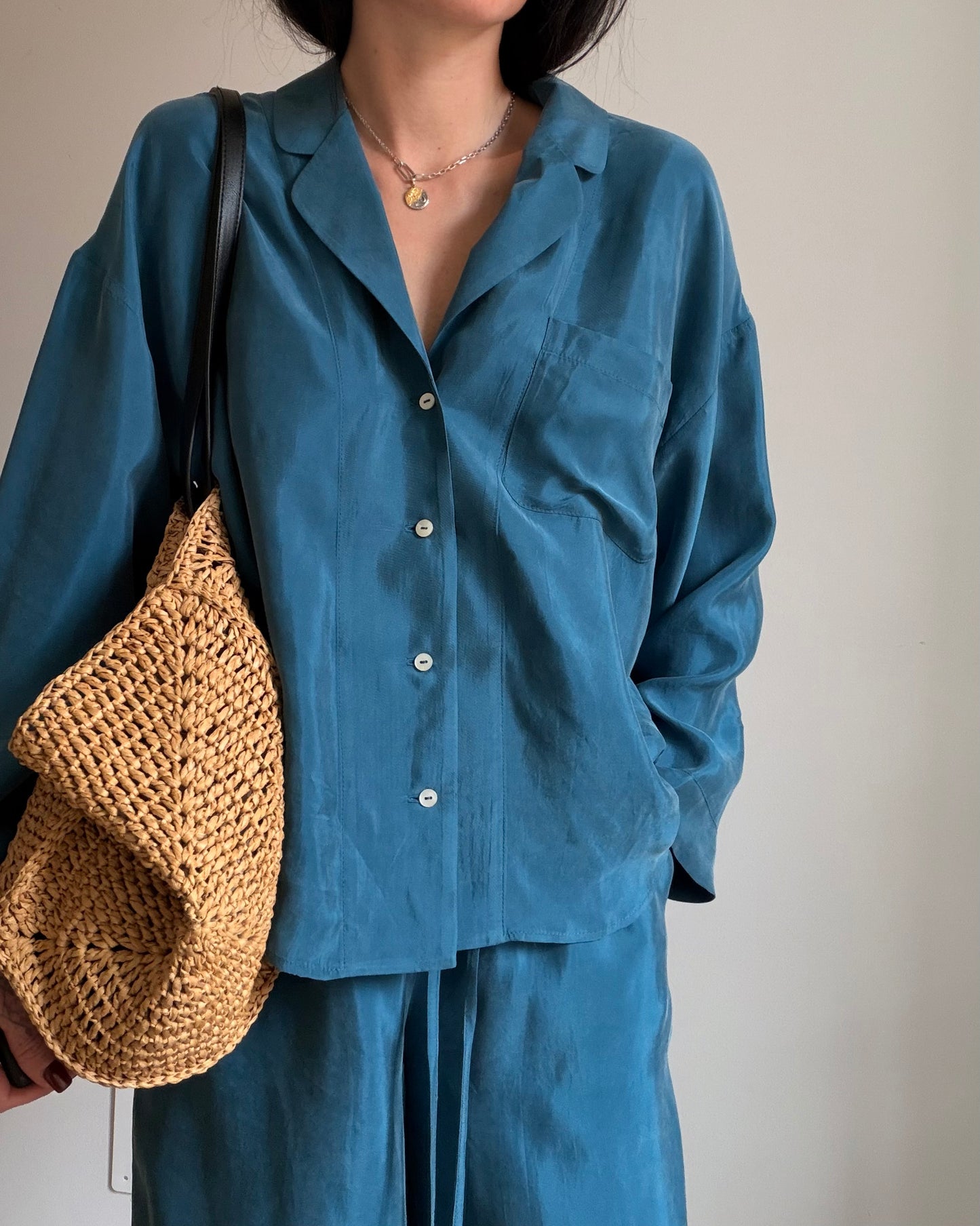 Teal tencel-cupro suit