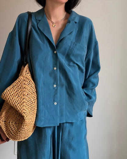 Teal tencel-cupro suit