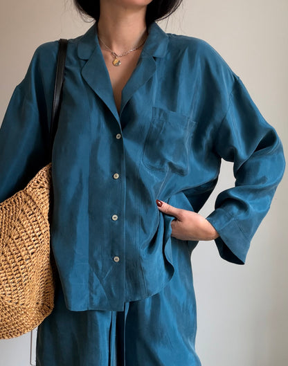 Teal tencel-cupro suit