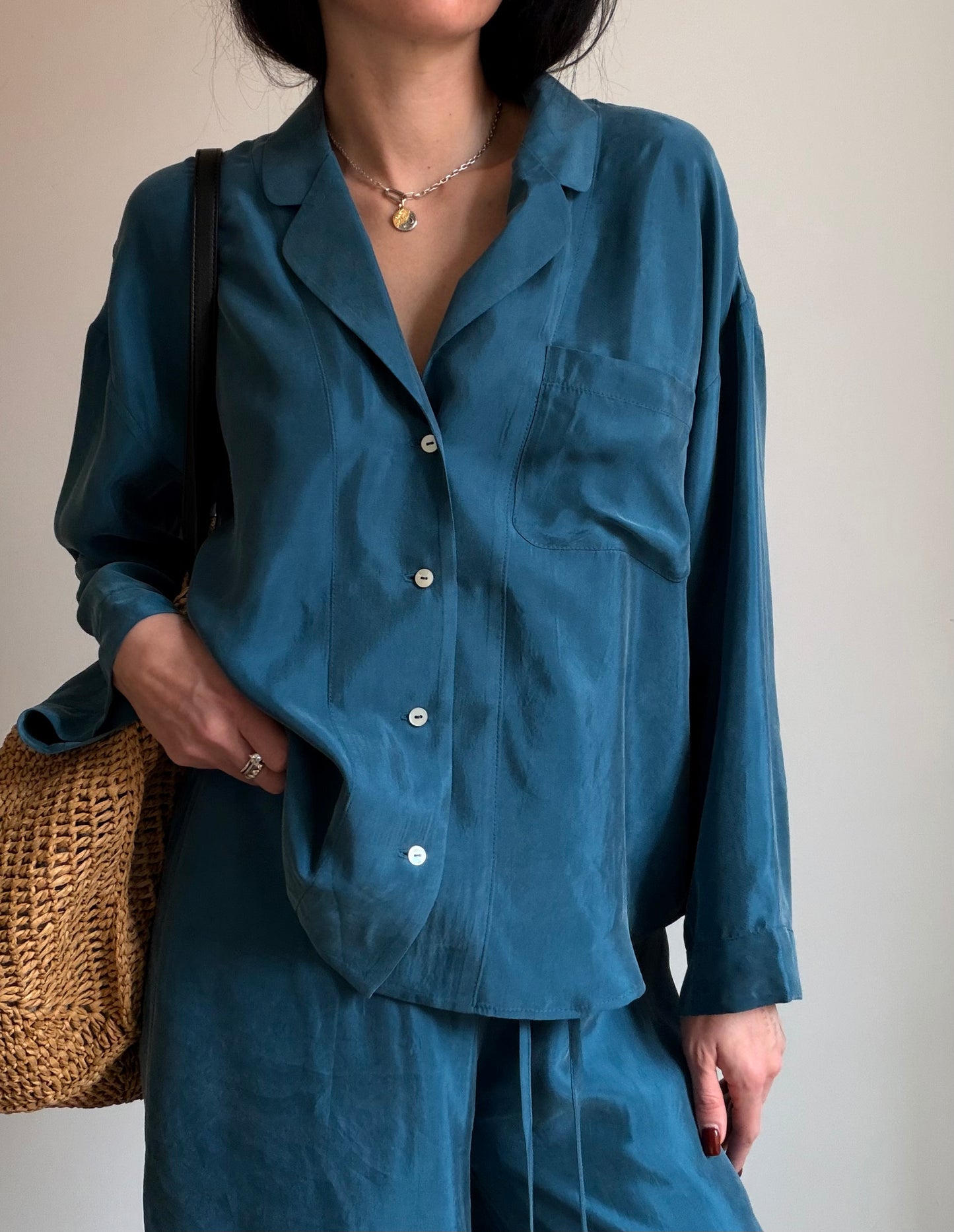 Teal tencel-cupro suit