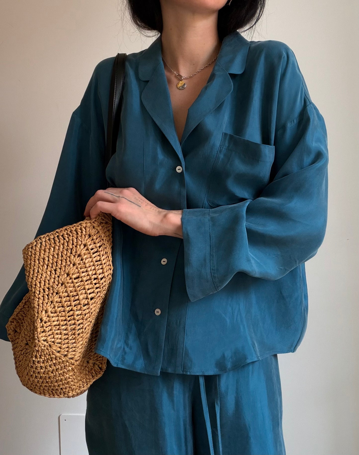 Teal tencel-cupro suit