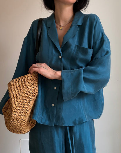 Teal tencel-cupro suit