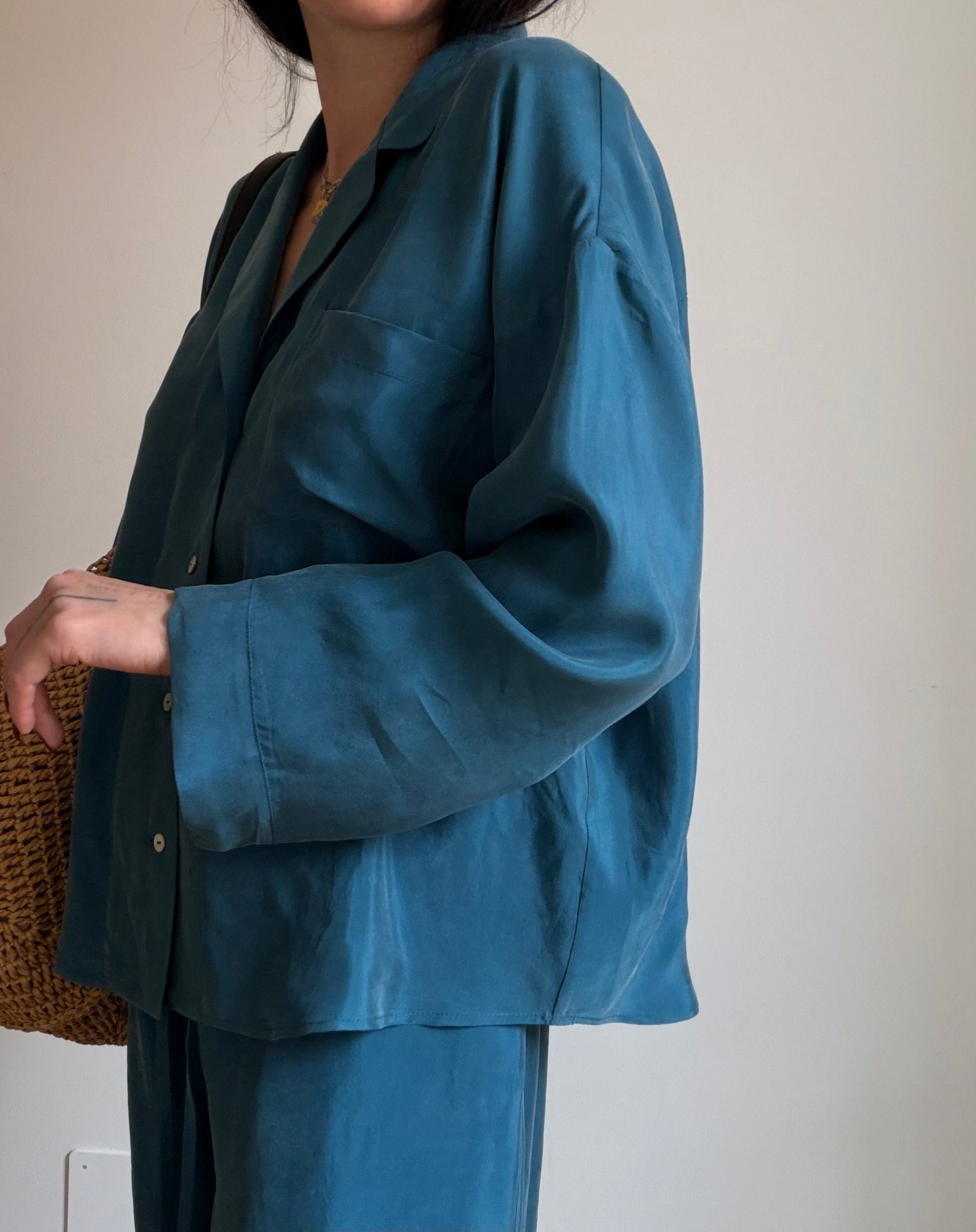 Teal tencel-cupro suit