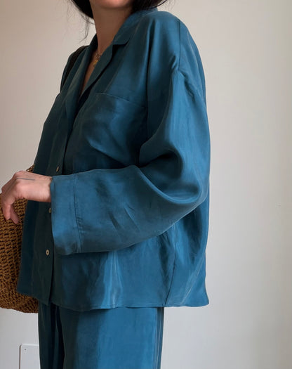 Teal tencel-cupro suit