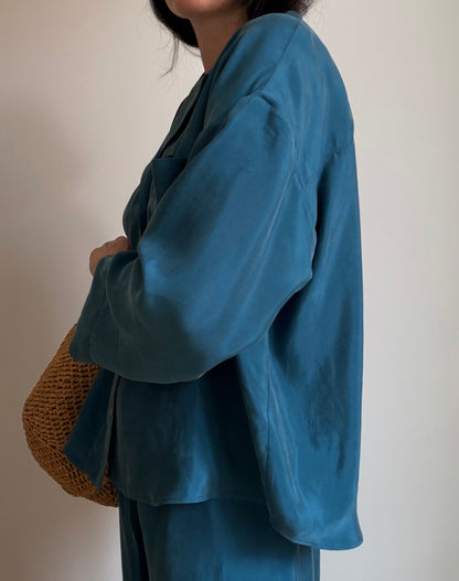 Teal tencel-cupro suit