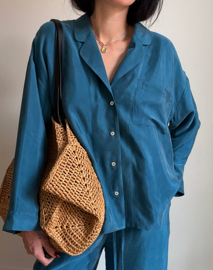 Teal tencel-cupro suit
