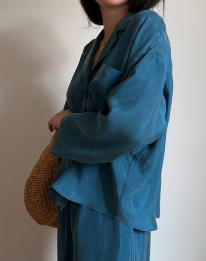 Teal tencel-cupro suit