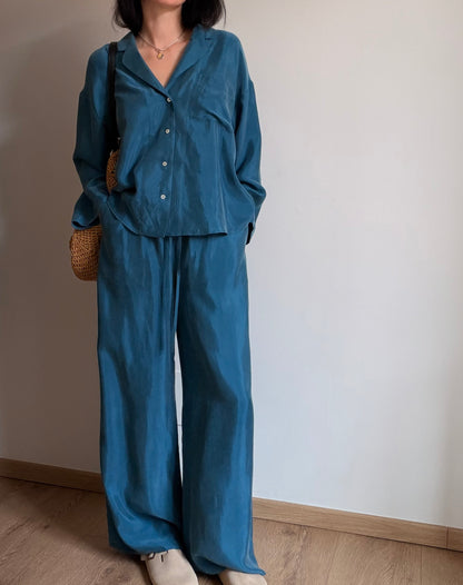 Teal tencel-cupro suit