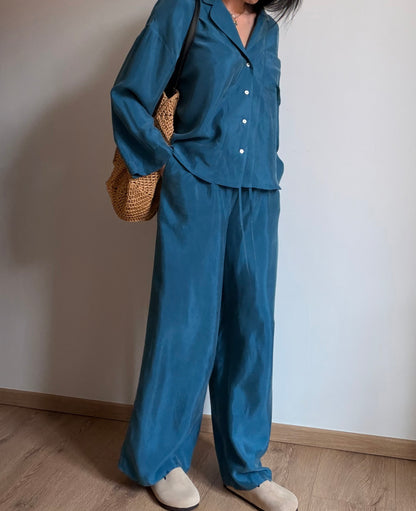 Teal tencel-cupro suit