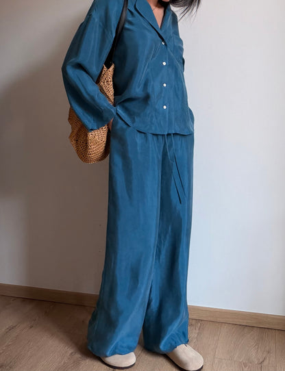 Teal tencel-cupro suit