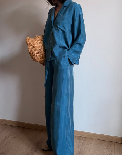 Teal tencel-cupro suit