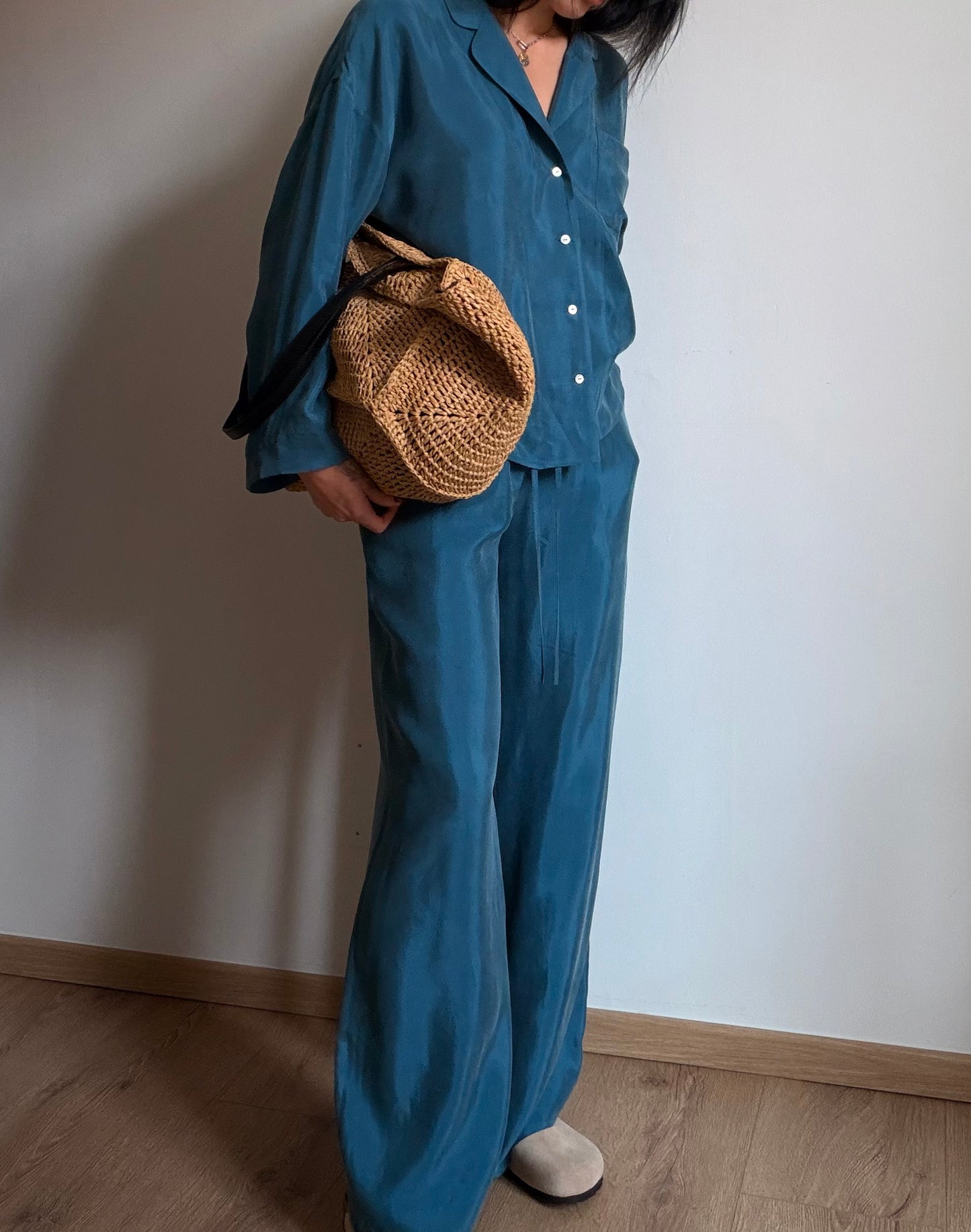 Teal tencel-cupro suit