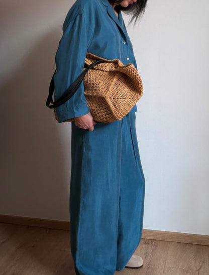 Teal tencel-cupro suit