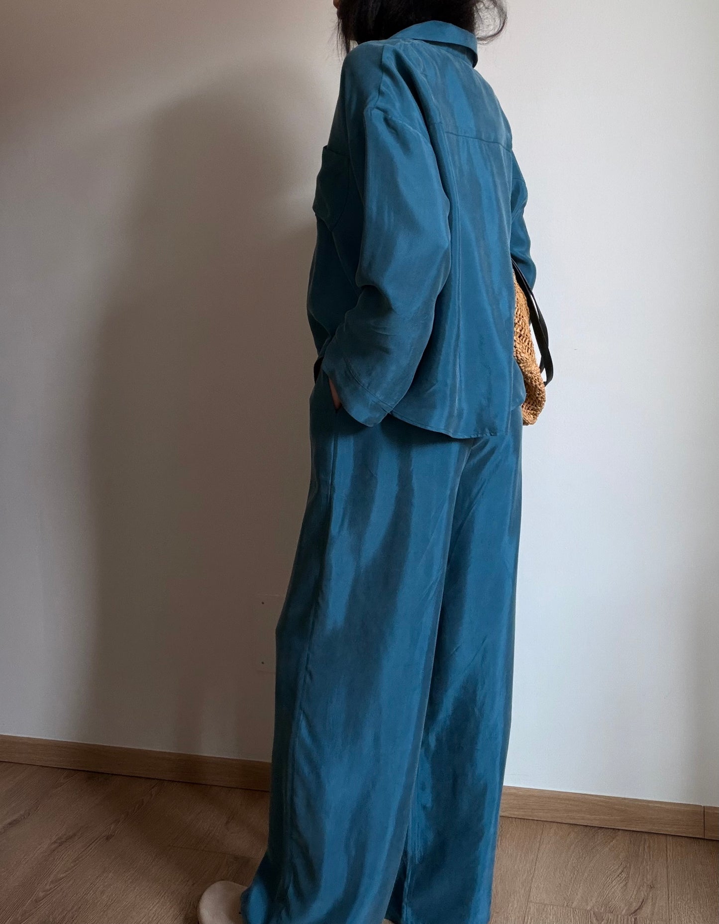 Teal tencel-cupro suit