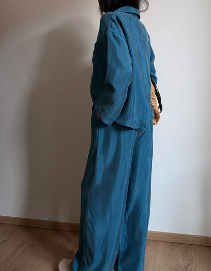 Teal tencel-cupro suit