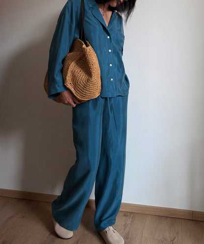 Teal tencel-cupro suit