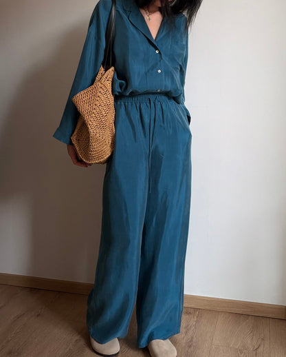 Teal tencel-cupro suit