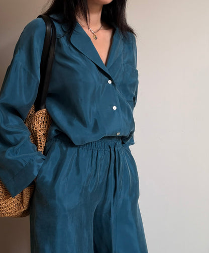 Teal tencel-cupro suit