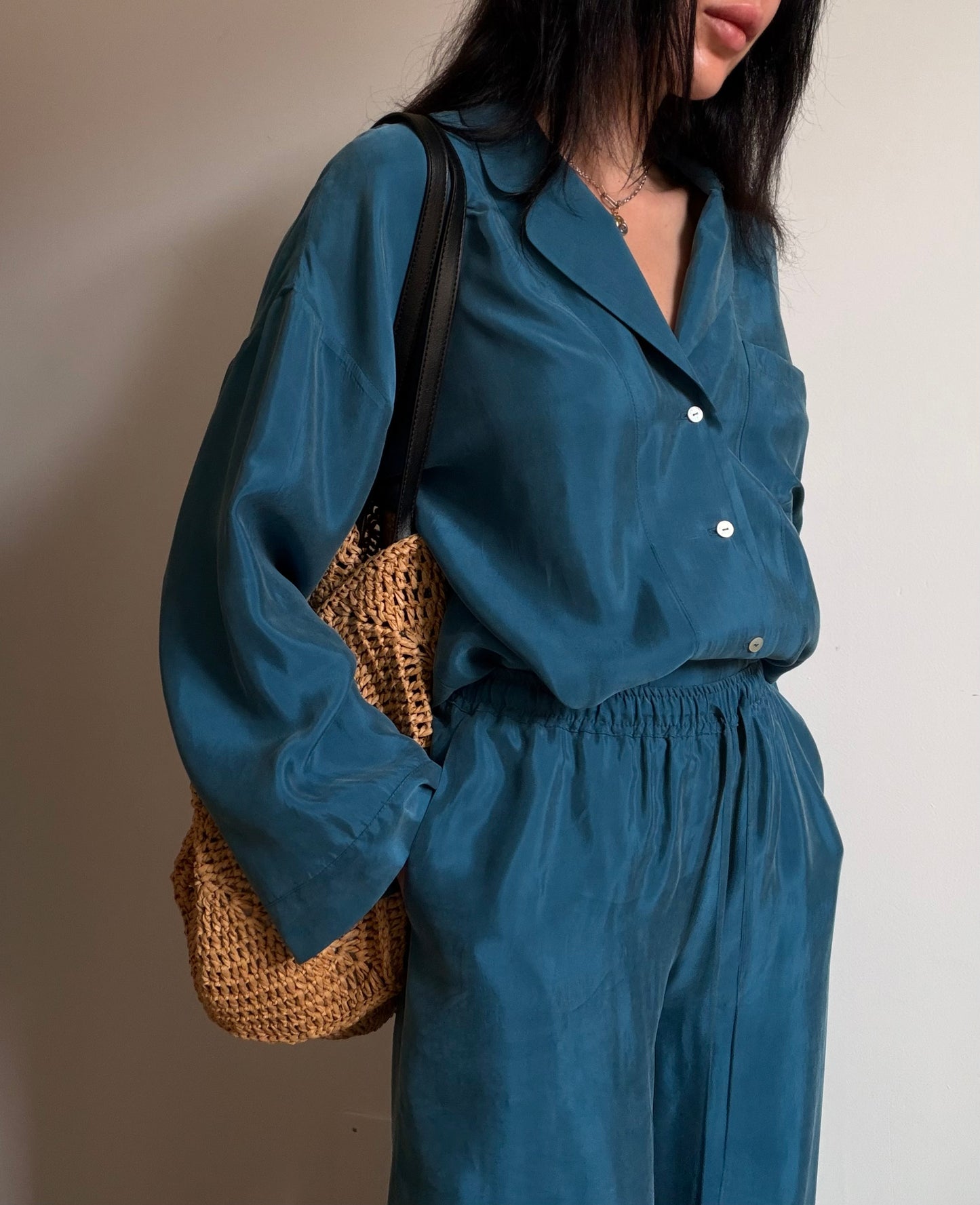 Teal tencel-cupro suit