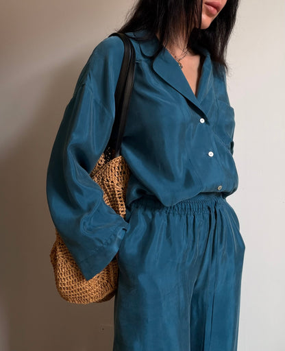 Teal tencel-cupro suit
