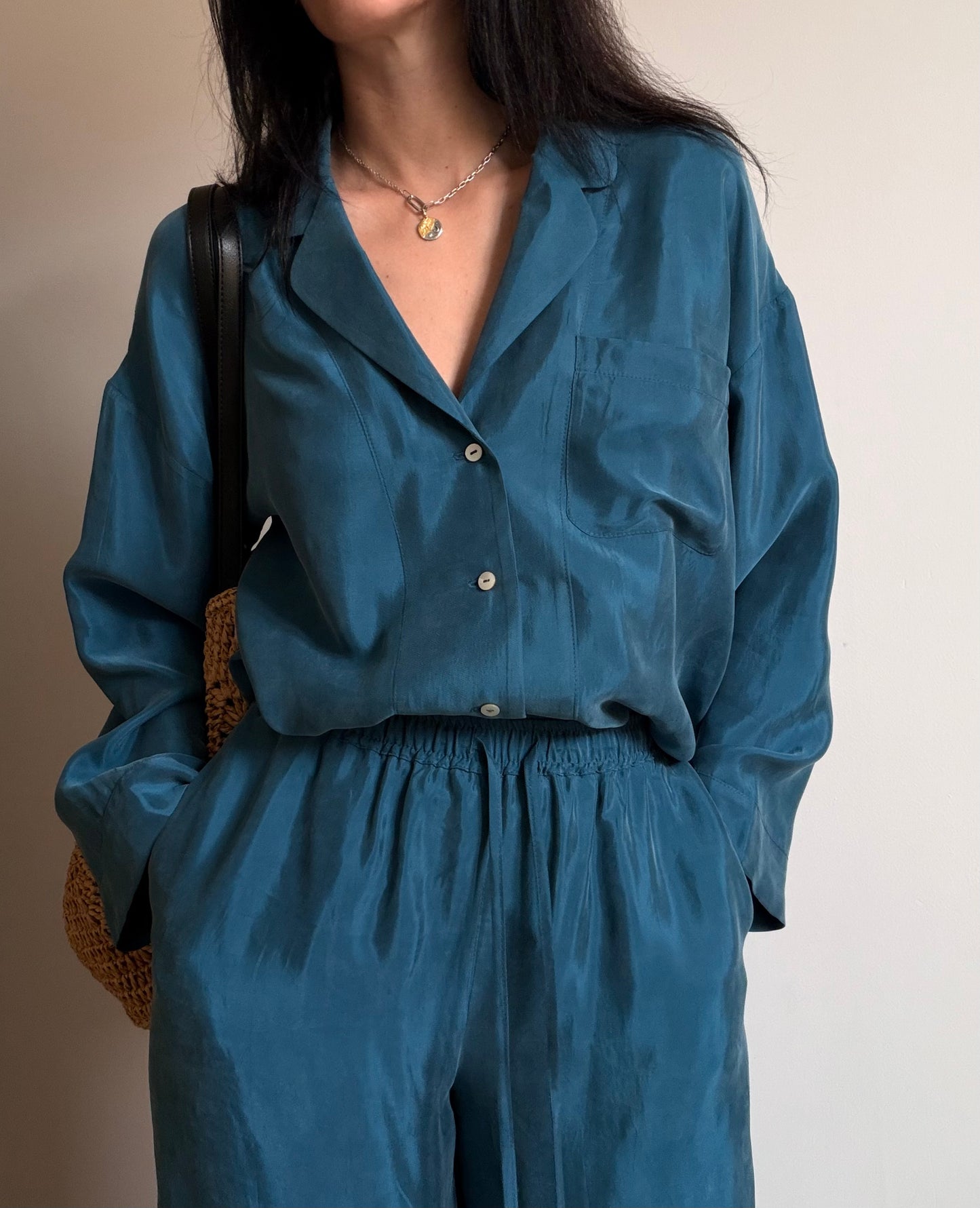 Teal tencel-cupro suit