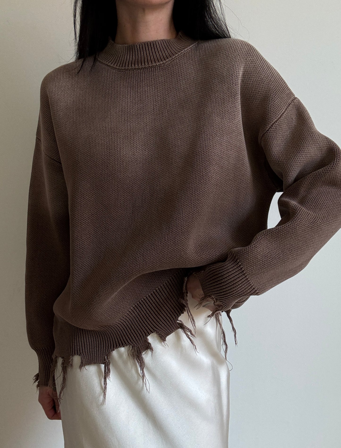Brown ripped jumper