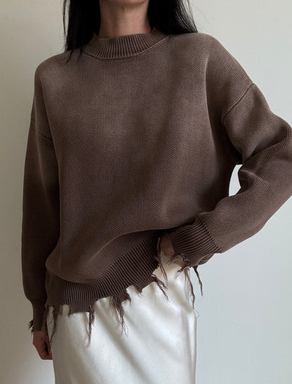 Brown ripped jumper
