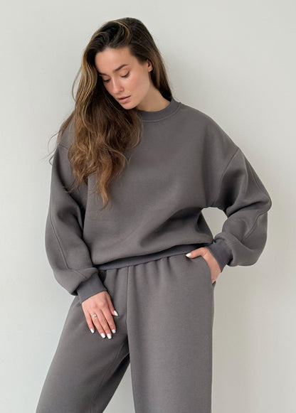 Dark grey fleece sweatshirt