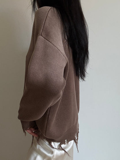 Brown ripped jumper