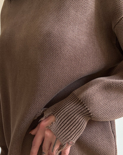 Brown ripped jumper