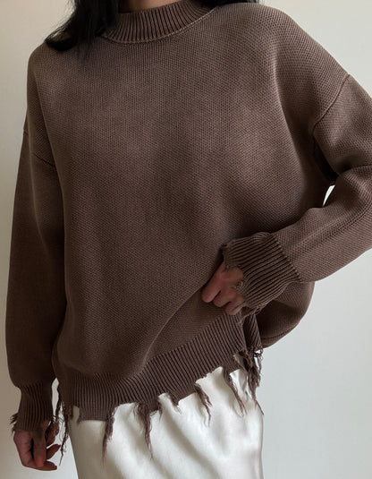Brown ripped jumper