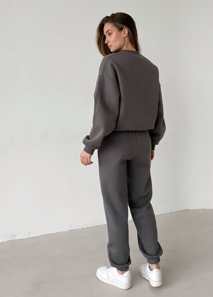 Dark grey fleece sweatshirt