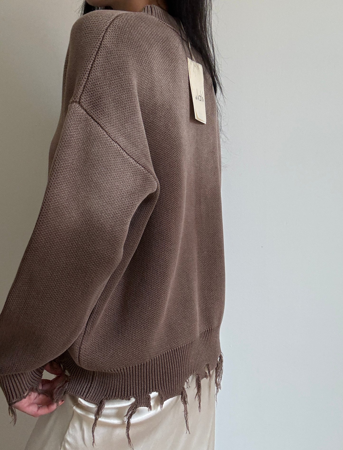 Brown ripped jumper