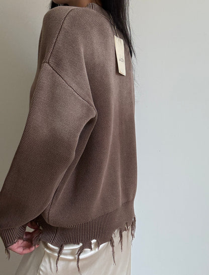 Brown ripped jumper