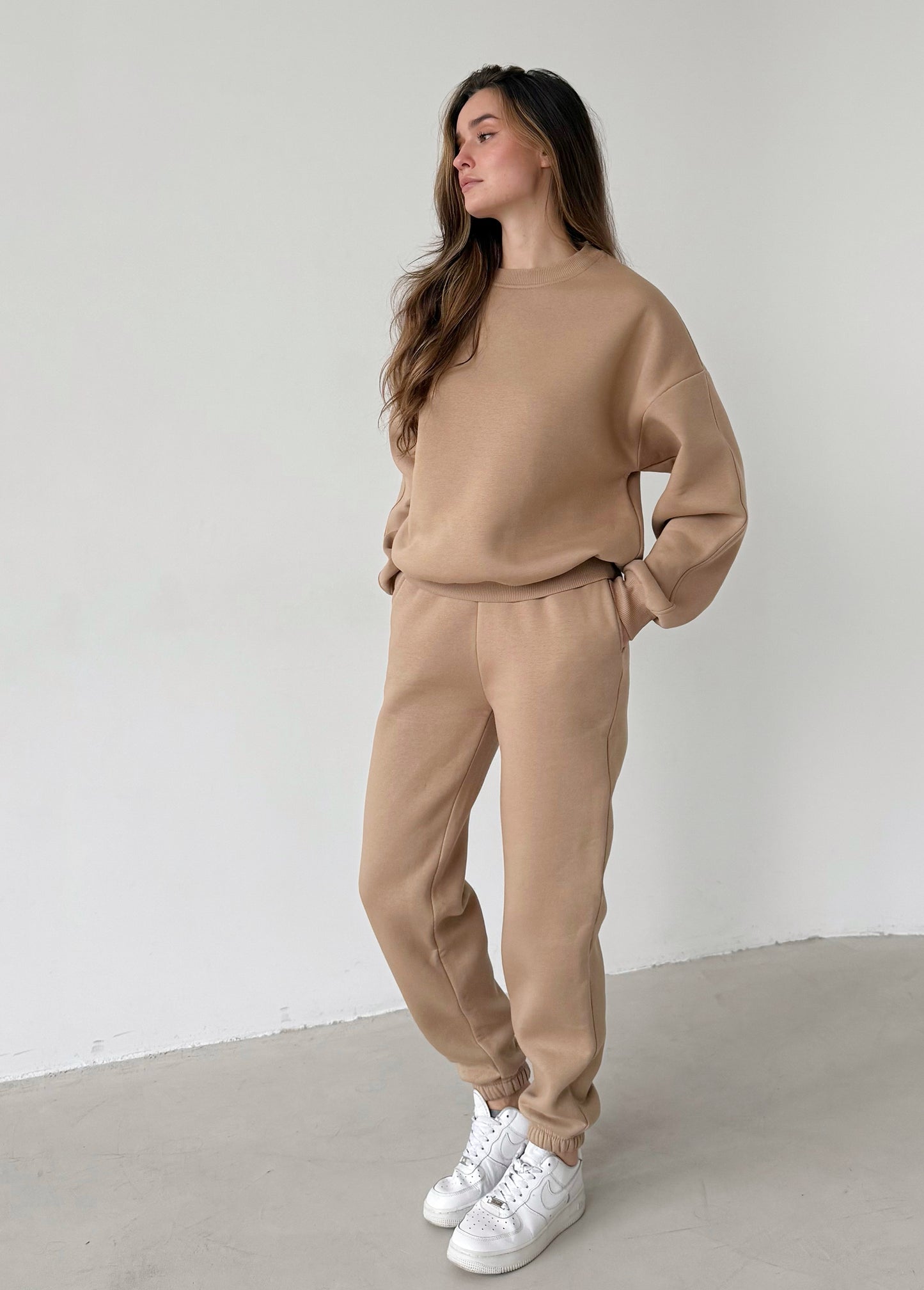 Cappuccino fleece jogger pants