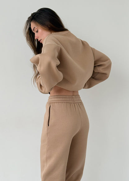 Cappuccino fleece jogger pants