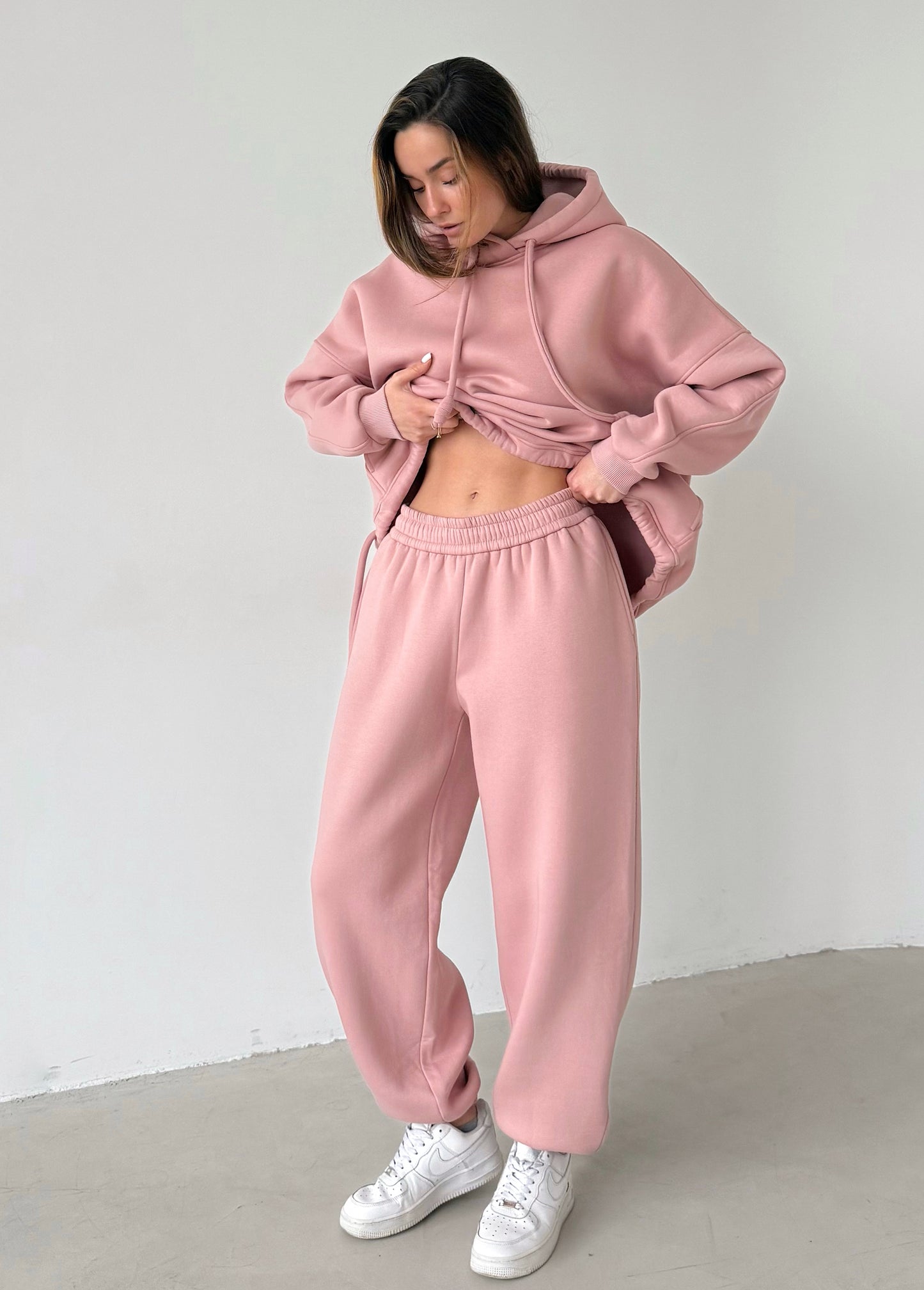 Pink fleece joggers