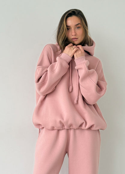 Pink basic fleece hoodie