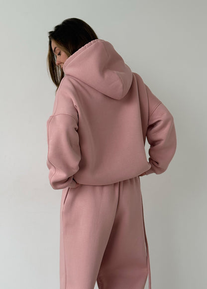 Pink basic fleece hoodie